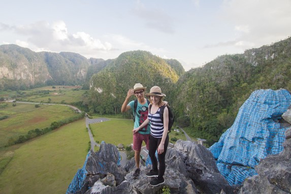 tourists on top of the mogote