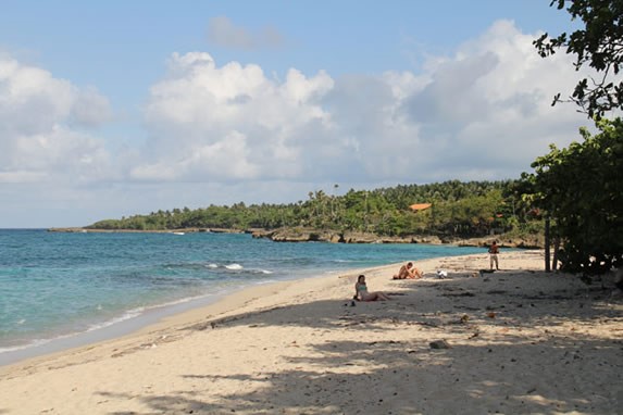 tourists on the beach with golden sands 