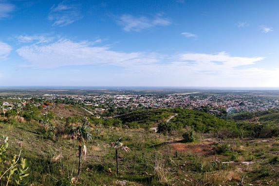 aerial view of the valley full of vegetation