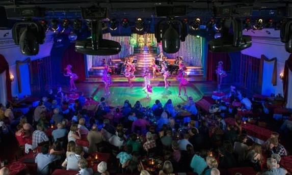 aerial view of the show in the cabaret
