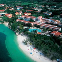 aerial view of the hotel facing the sea