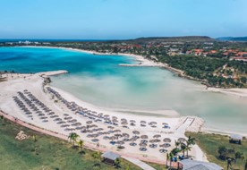 Aerial view of the hotel beach