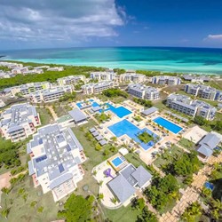 aerial view of the hotel with swimming pool 