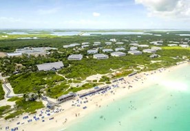 aerial view of the hotel by the sea