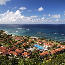 aerial view of the hotel by the sea