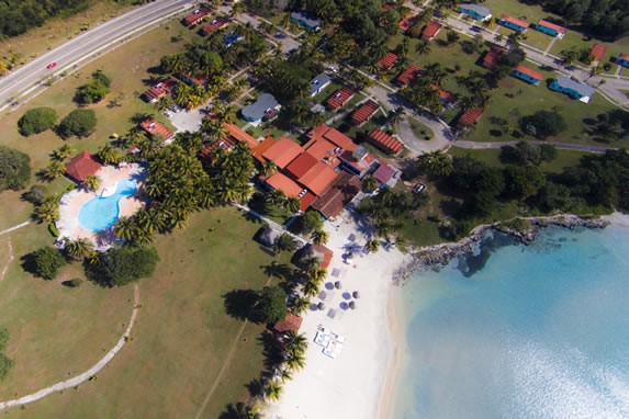 aerial view of the hotel playa larga