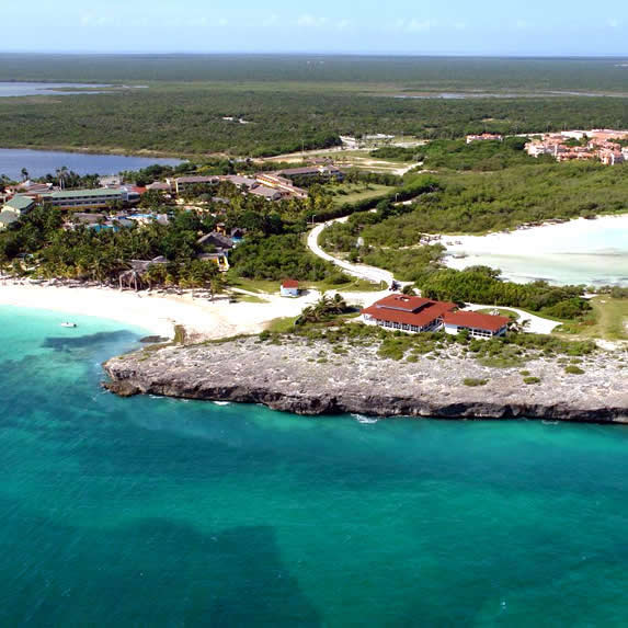 aerial view of the hotel by the sea