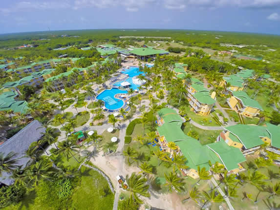 aerial view of the Hotel surrounded by greenery 