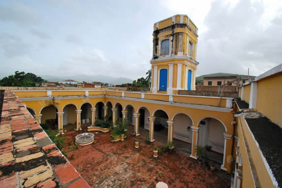 aerial view of the inner courtyard with greenery