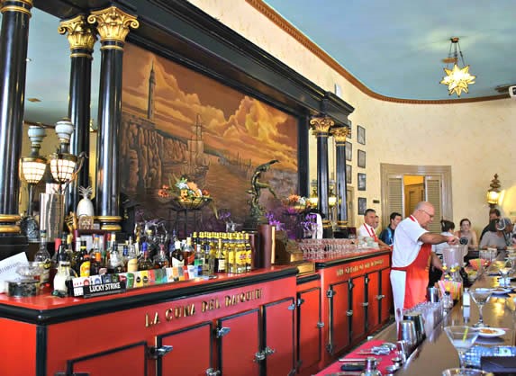 View of the bar in La Floridita