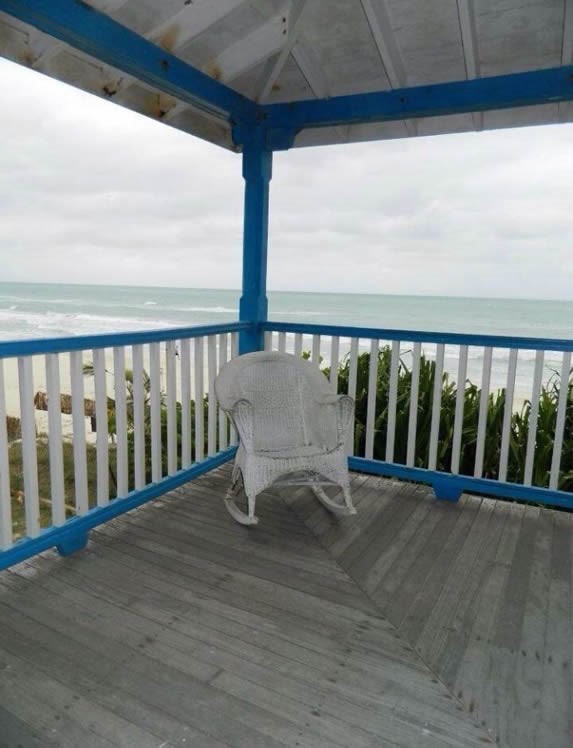 View of the beach from inside the museum