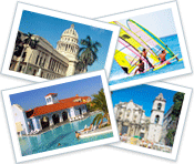 Attractions postcard of Cuba